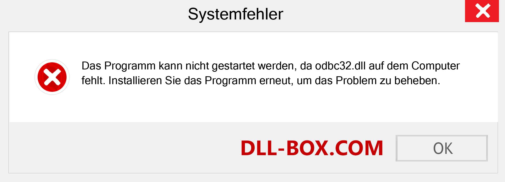 odbc32.dll-Datei fehlt?. Download für Windows 7, 8, 10 - Fix odbc32 dll Missing Error unter Windows, Fotos, Bildern