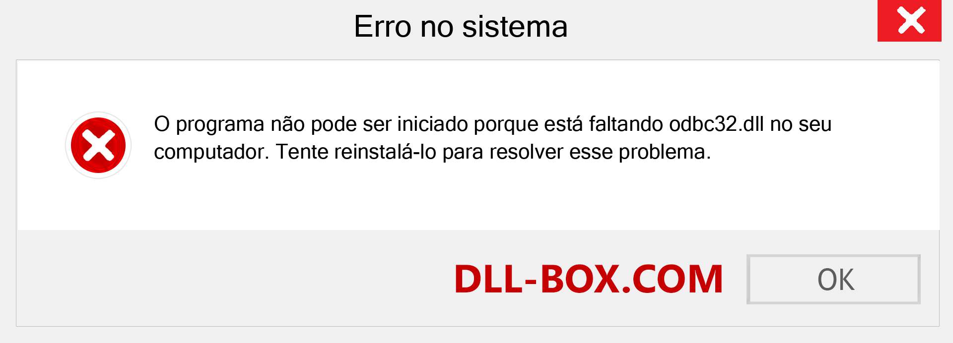 Arquivo odbc32.dll ausente ?. Download para Windows 7, 8, 10 - Correção de erro ausente odbc32 dll no Windows, fotos, imagens